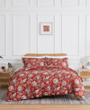 Southshore Fine Linens Jacobean Willow Microfiber 2 Piece Duvet Cover Set, Twin In Red