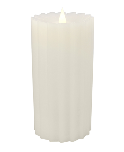 Seasonal Sutton Fluted Motion Flameless Candle 3 X 5 In Ivory
