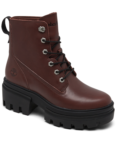 Timberland Women's Everleigh 6" Lace-up Boots From Finish Line In Dark Port