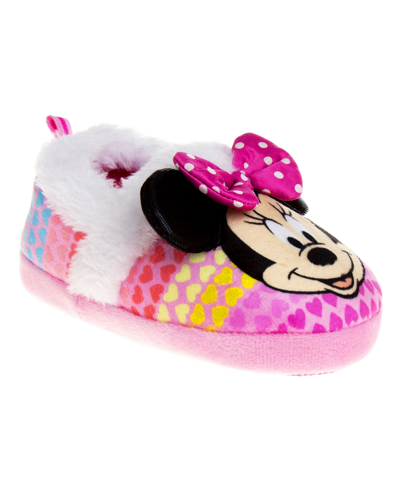 Disney Kids' Little Girls Minnie Mouse Colors Of Love Dual Sizes Slippers In Pink