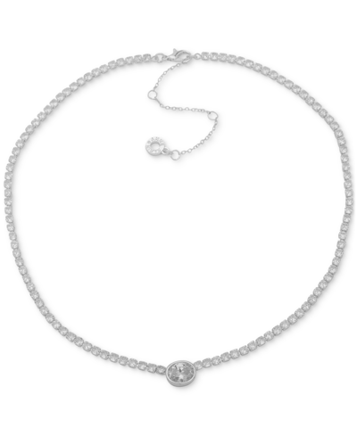 Anne Klein Silver-tone Crystal Pendant Necklace, 16" + 3" Extender