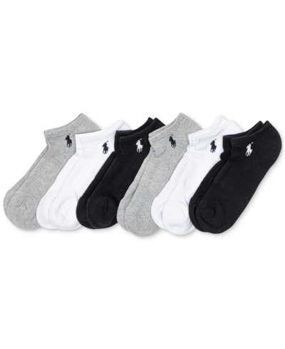 Polo Ralph Lauren Women's 6-pack Basic Sport Ankle Socks In Grey Assortment