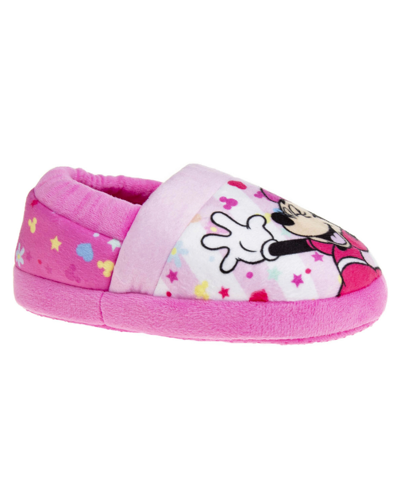Disney Kids' Little Girls Minnie Mouse Happy Go Lucky Dual Sizes Slippers In Pink