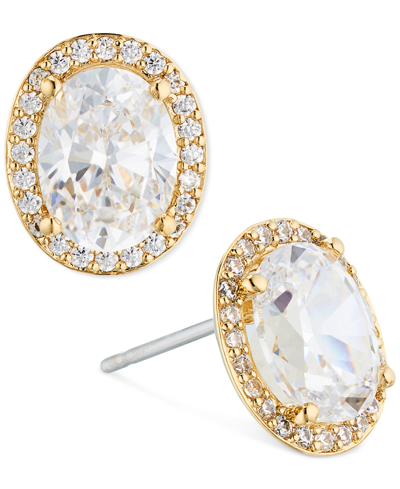 Eliot Danori Crystal Halo Stud Earrings In Gold
