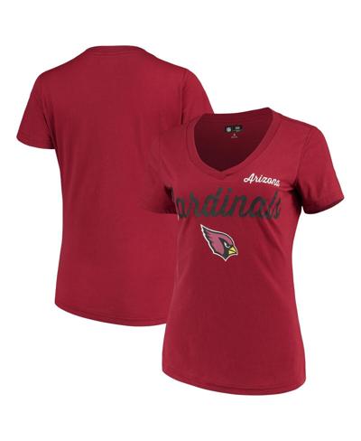 G-iii 4her By Carl Banks Women's  Cardinal Arizona Cardinals Post Season V-neck T-shirt