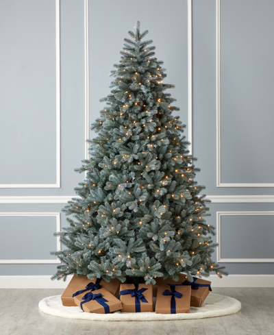 Seasonal Spruce 9' Pre-lit Pe Mixed Pvc Tree With Metal Stand, 3680 Tips, 700 Warm Led, Ez-connect, Remote, S In Blue