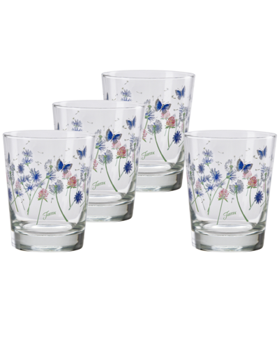 Fiesta Breezy Floral 15-ounce Tapered Double Old Fashioned (dof) Glass, Set Of 4 In Multicolor