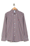 Brooks Brothers Regular Fit Tartan Non-iron Oxford Button-down Shirt In White/ Red Tartan