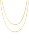 NES JEWELRY CRYSTAL FIGARO CHAIN NECKLACE