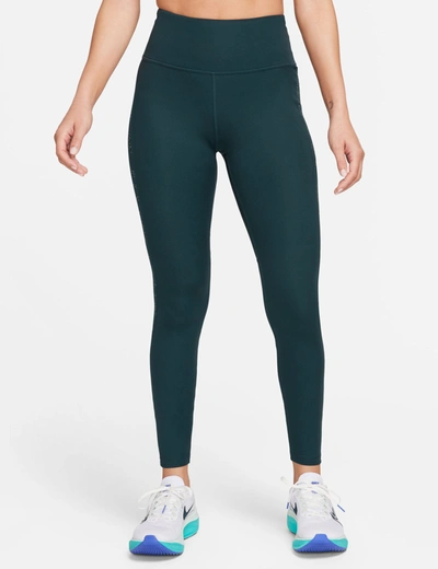 Nike Women's Fast Mid-rise 7/8 Printed Leggings With Pockets In Green
