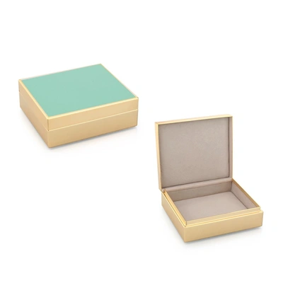 Addison Ross Ltd Turquoise Enamel & Gold Box In Multi