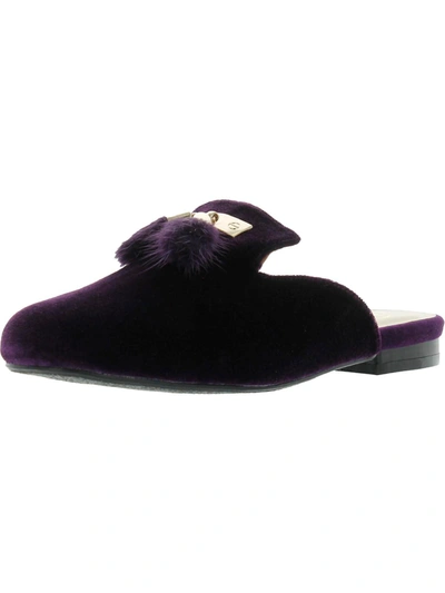 Beacon Liza Womens Velvet Slip On Mules In Purple