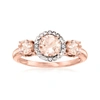 Ross-simons Morganite Ring With Diamond Accents In 14kt 2-tone Gold