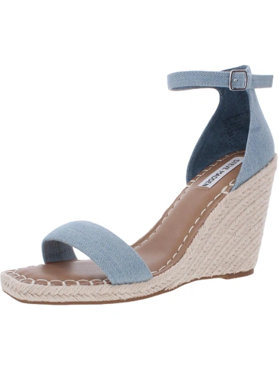 Steve Madden Submit Womens Denim Ankle Strap Espadrilles In Multi