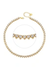 Classicharms Heart Shaped Zirconia Tennis Choker Necklace In Silver