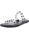 Wild Pair Ginnie Womens Double-band Slip On Flat Sandals In Black