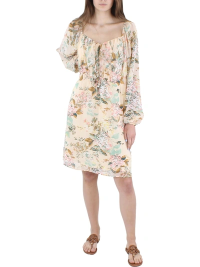 As U Wish Juniors Womens Floral Print Short Mini Dress In Multi