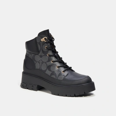 Coach Outlet Royce Bootie In Signature Canvas In Black