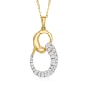 Ross-simons Pave Diamond Swirl Pendant Necklace In 18kt Yellow Gold In Silver