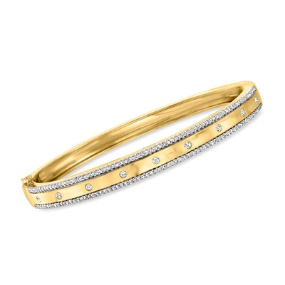Ross-simons Diamond-studded Bangle Bracelet In 18kt Gold Over Sterling In Multi