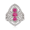 ROSS-SIMONS RUBY AND . DIAMOND RING IN STERLING SILVER