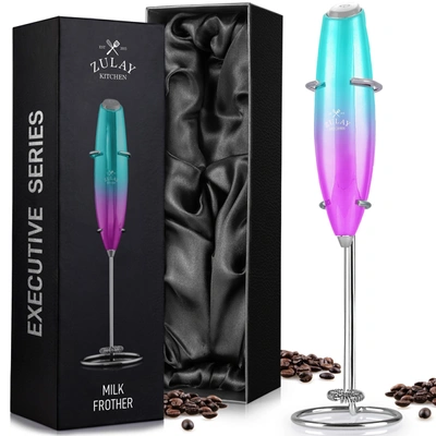 Zulay Kitchen Executive Series Ultra Premium Gift Milk Frother Deluxe In Blue