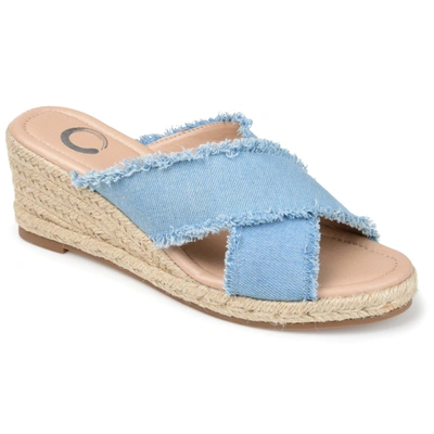 Journee Collection Collection Women's Tru Comfort Foam Shanni Wedge In Blue