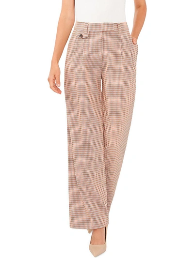 1.state Womens Double Pleat Checked Dress Pants In Pink