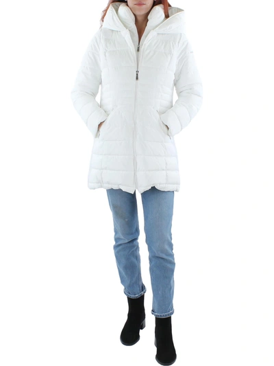 Laundry By Shelli Segal Womens Quilted Cold Weather Puffer Jacket In White