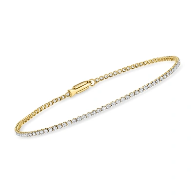 Rs Pure By Ross-simons Diamond Tennis Bracelet In 14kt Yellow Gold In Silver