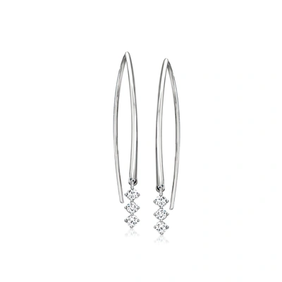 Rs Pure By Ross-simons Diamond Drop Earrings In Sterling Silver