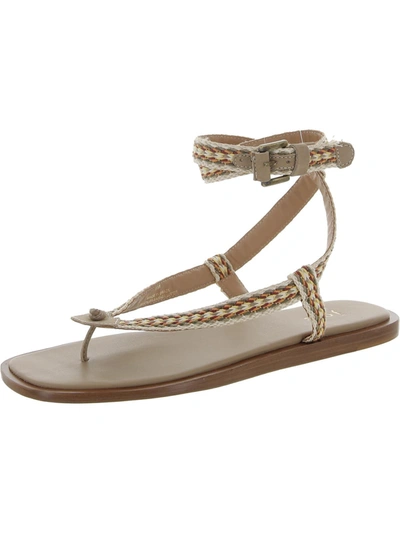 Joie Jennie Embroidered Ankle-strap Thong Sandals In Grey