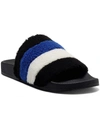 Inc Peymin 60 Womens Faux Fur Slip On Pool Slides In Black