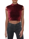City Studio Womens Lace Night Out Crop Top In Red