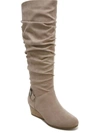 Dr. Scholl's Shoes Break Free Womens Faux Suede Side Zip Knee-high Boots In Grey