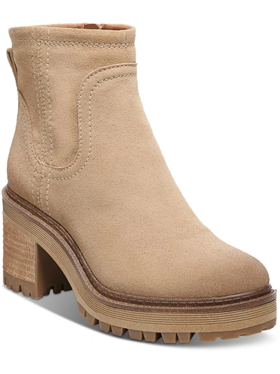 Zodiac Clair Womens Leather Platform Ankle Boots In Beige
