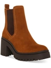 Aqua College Raine Faux Leather Round Toe Ankle Boots In Brown