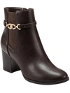 BANDOLINO WOMENS FAUX LEATHER SIDE ZIP ANKLE BOOTS