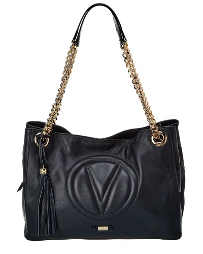 Valentino By Mario Valentino Verra Signature Leather Shoulder Bag In Black
