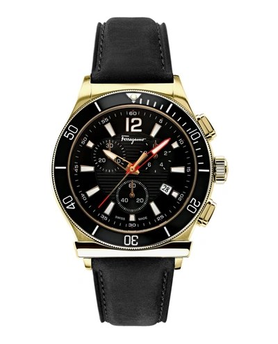 Ferragamo 1898 Sport Chronograph Watch In Black