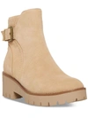 Aqua College Desiree Womens Faux Leather Outdoor Booties In Beige