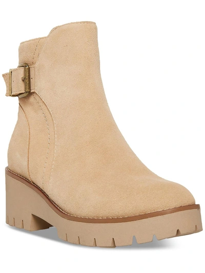 Aqua College Desiree Womens Faux Leather Outdoor Booties In Beige