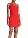 HALSTON REGINA WOMENS RUCHED MINI COCKTAIL AND PARTY DRESS