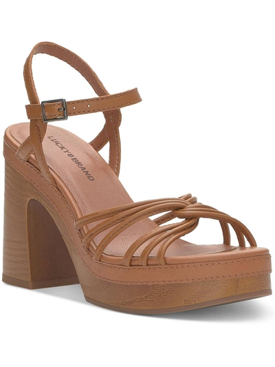 Lucky Brand Women's Ismene Strappy Platform Dress Sandals Women's Shoes In Brown