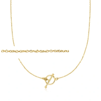 Rs Pure By Ross-simons Italian 14kt Yellow Gold Cable-link Toggle Necklace