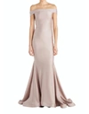 Issue New York Classic Off The Shoulder Evening Gown In Blush In Beige