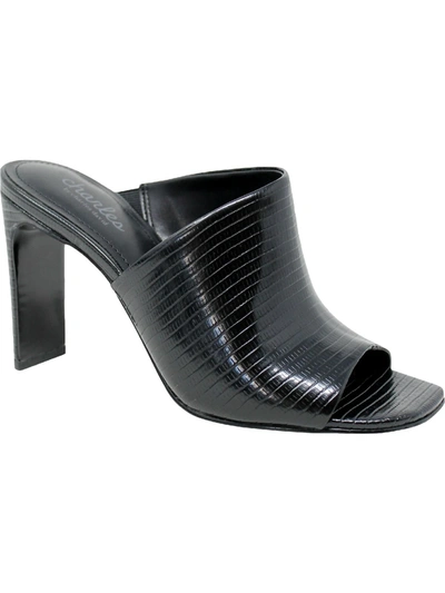 Charles By Charles David Reveal Womens Faux Leather Peep-toe Block Heel In Black