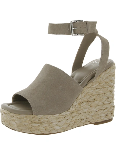 Marc Fisher Ltd Nelly Womens Suede Woven Wedge Sandals In Beige