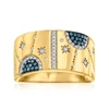 Ross-simons Blue And White Diamond Celestial Ring In 18kt Gold Over Sterling In Blue