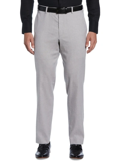Cubavera Mens Flat Front Linen Trouser Pants In Grey